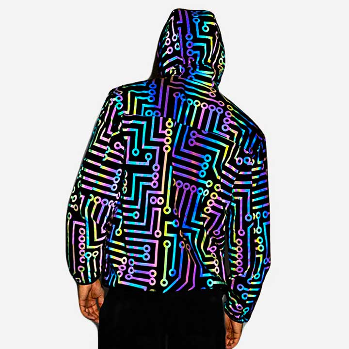 HoloGear™ Holographic Reflective Geometric Circuit Jacket