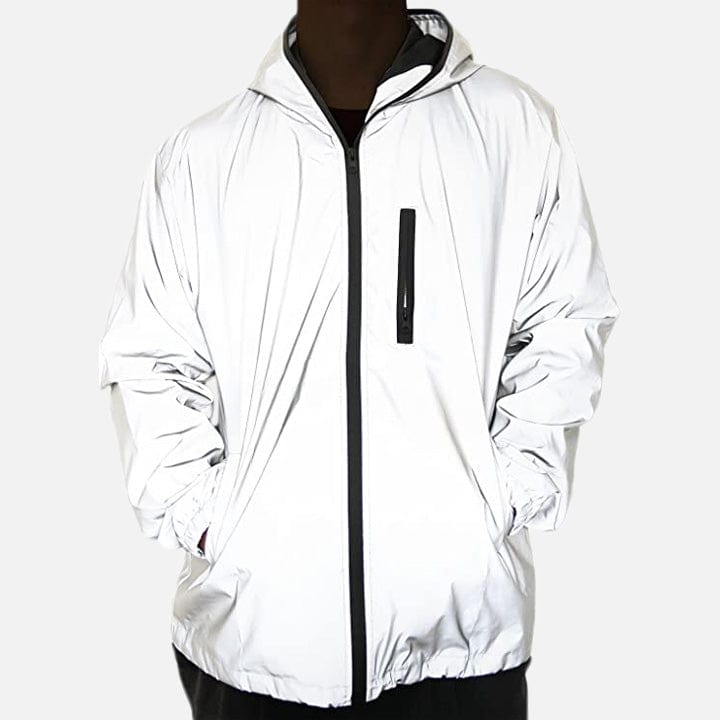 HoloGear™ Holographic Glowing Reflective White Jacket