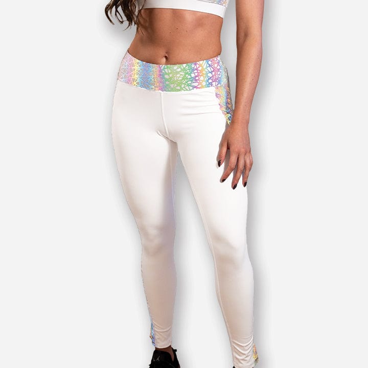 HoloGear Apparel HoloGear™ Holographic Leggings - White Multi-Color Leggings